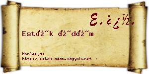 Estók Ádám névjegykártya