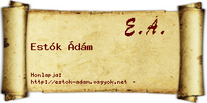 Estók Ádám névjegykártya
